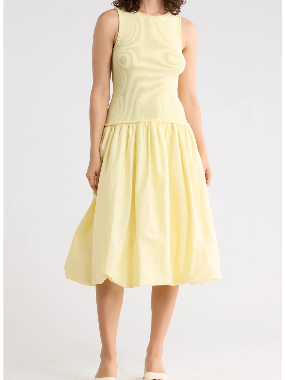 STATE Pastel Yellow Midi Dress